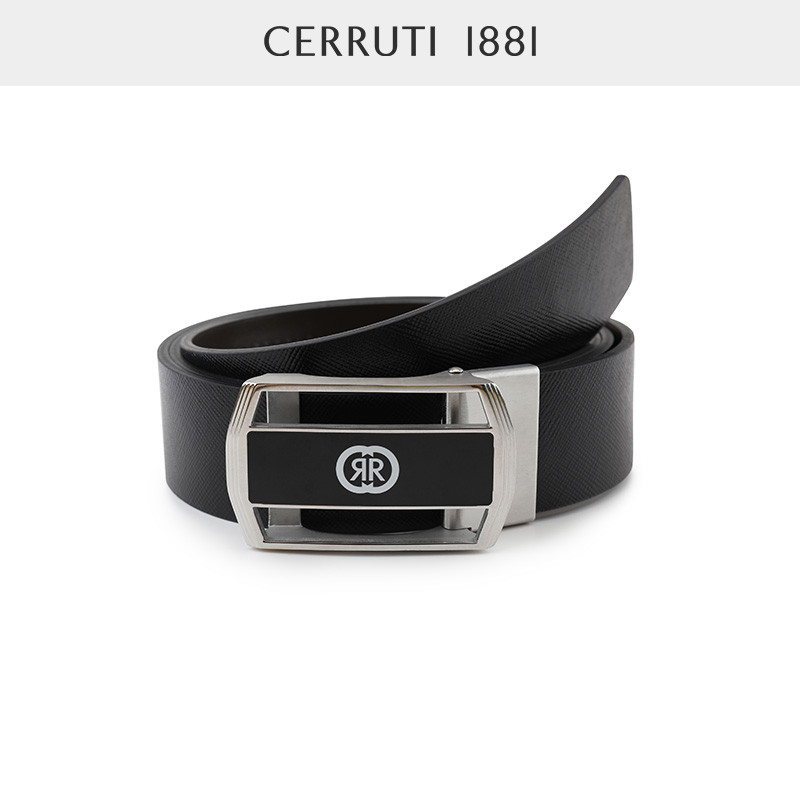 CERRUTI 1881 เข็มขัดหนังวัวสำหรับธุรกิจ สไตล์เรียบง่าย C45B210101