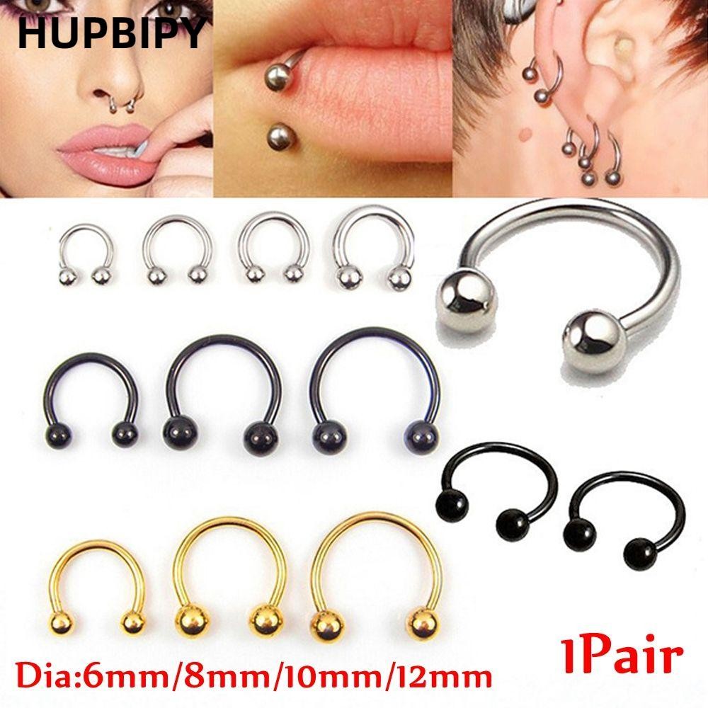 HUPBIPY จมูก Septum แหวนผู้หญิงผู้ชายแฟชั่น Horseshoe Ear Piercing