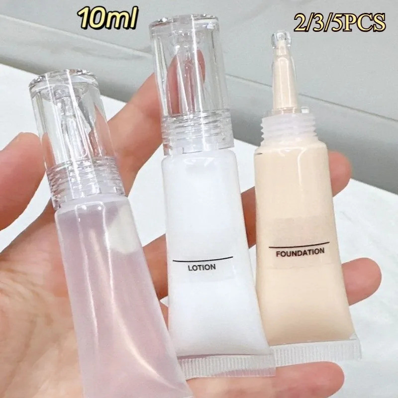 10ML เครื่องสําอางหลอดนุ่มครีมกันแดดโลชั่น Liquid Foundation ขวดรีฟิล Travel Portioning Botting Squeeze