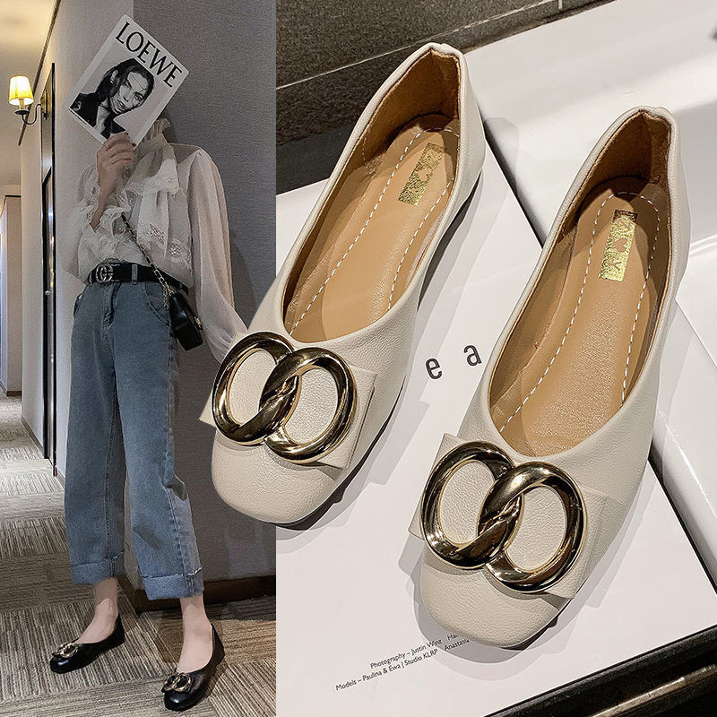 HB8 Ready StockWomens Flat Shoes Soft Soled Flat Shoes