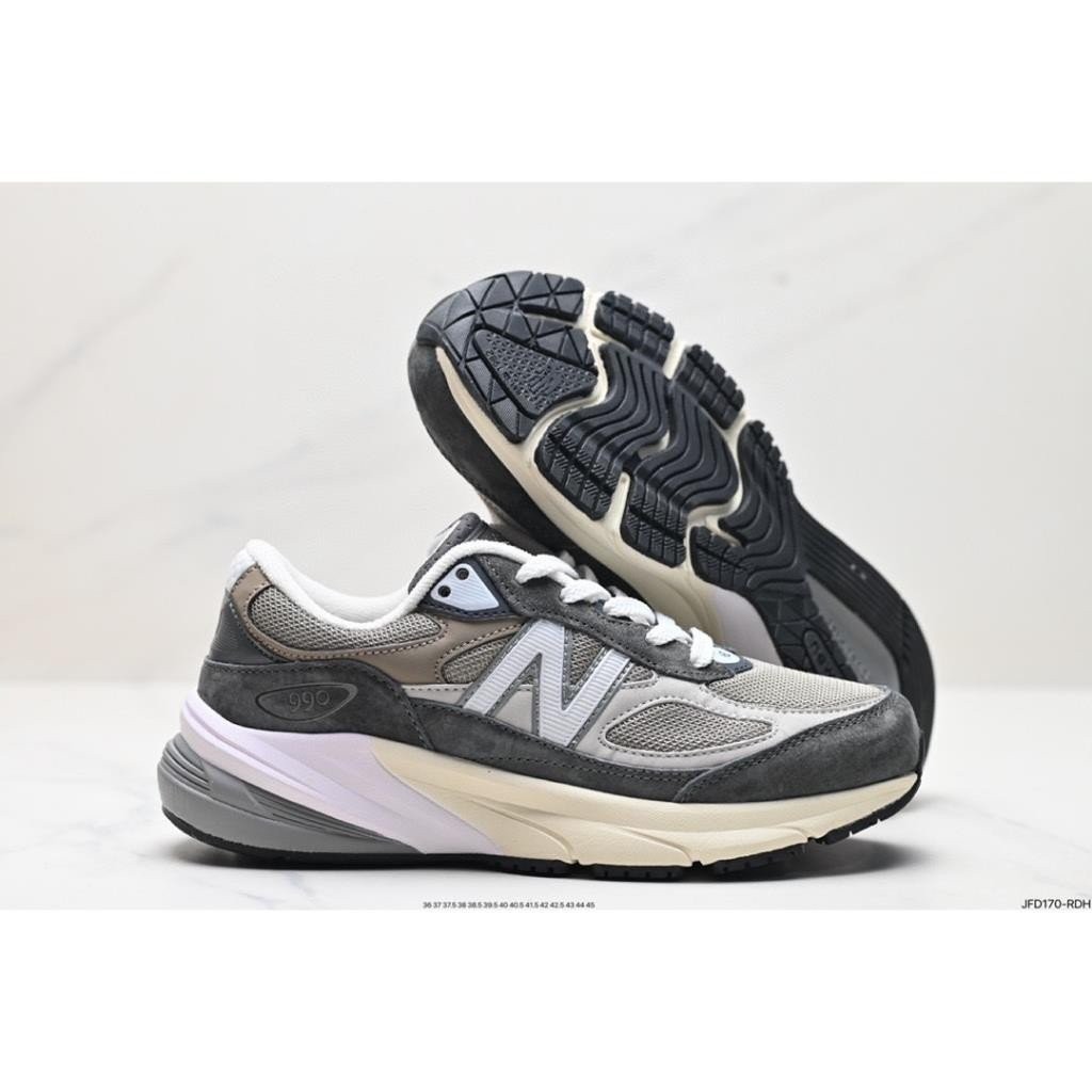 NB NB 990 v6 รองเท้าวิ่งนุ่มสบายและทนต่อการสึกหรอสีเทา U990GR6