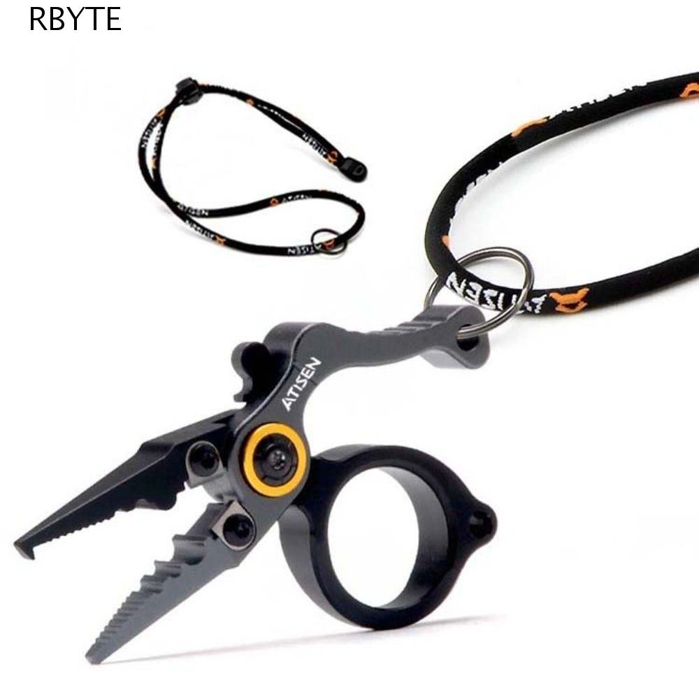 RBYTE คีม multitool สำหรับตกปลา ทำจากอลูมิเนียม มีฟังก์ชันเปิดแหวน และตัดสายจูง