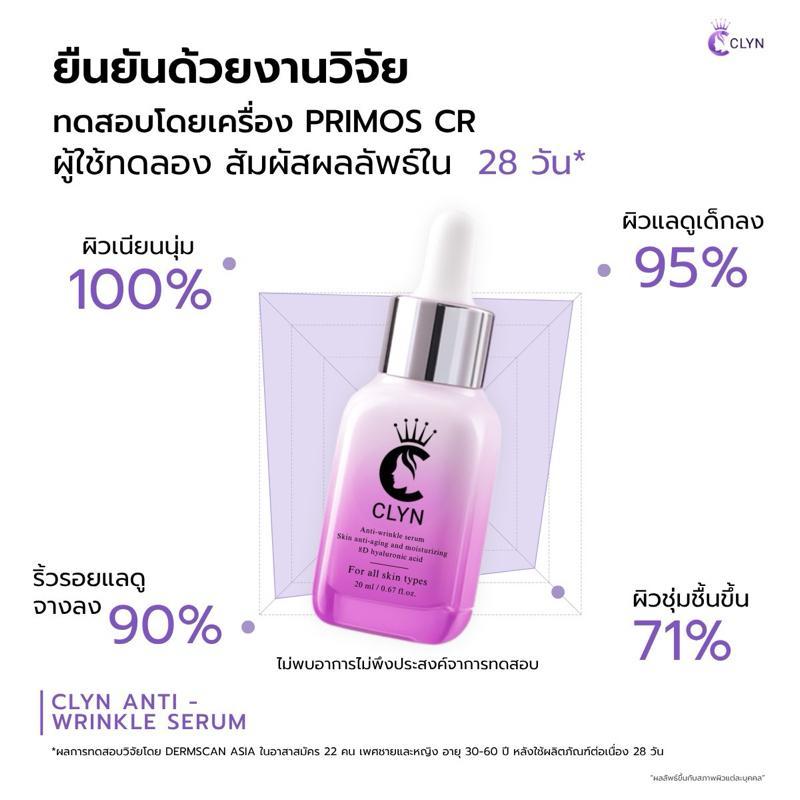 Clyn anti-wrinkle serum(เซรั่มคลิน ริ้วรอย) 1ขวด ขนาด 10ml และ 20ml สกินแคร์ Skincare ใบหน้า
