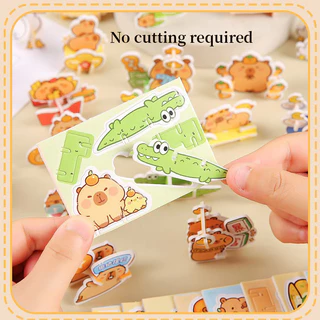 GeeToy ชุดประกอบของเล่น 3D 30 ชิ้น รูปตัวคาปิบาร่าขนาดเล็ก - ของเล่นเด็กเสริมพัฒนาการ ฝึกสมาธิ