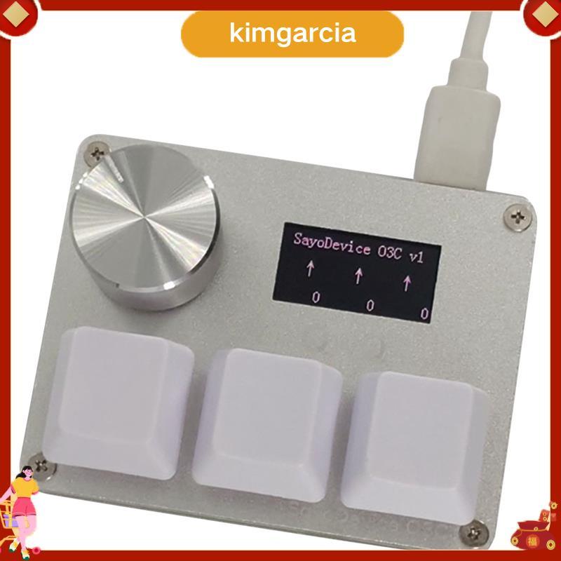 kimgarcia O3C Quick Trigger Switch Keyboard O3C 3-Button Anode Panel with Knob Screen for Pressure 3