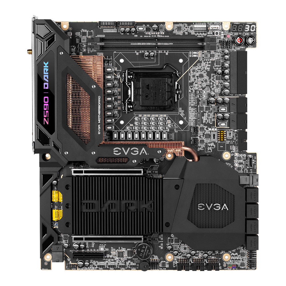 EVGA Z590 DARK Dual PCI-E 4.0 Dual 2.5G พอร์ตเครือข่าย 10 ชั้น PCB เมนบอร์ดคอมพิวเตอร์