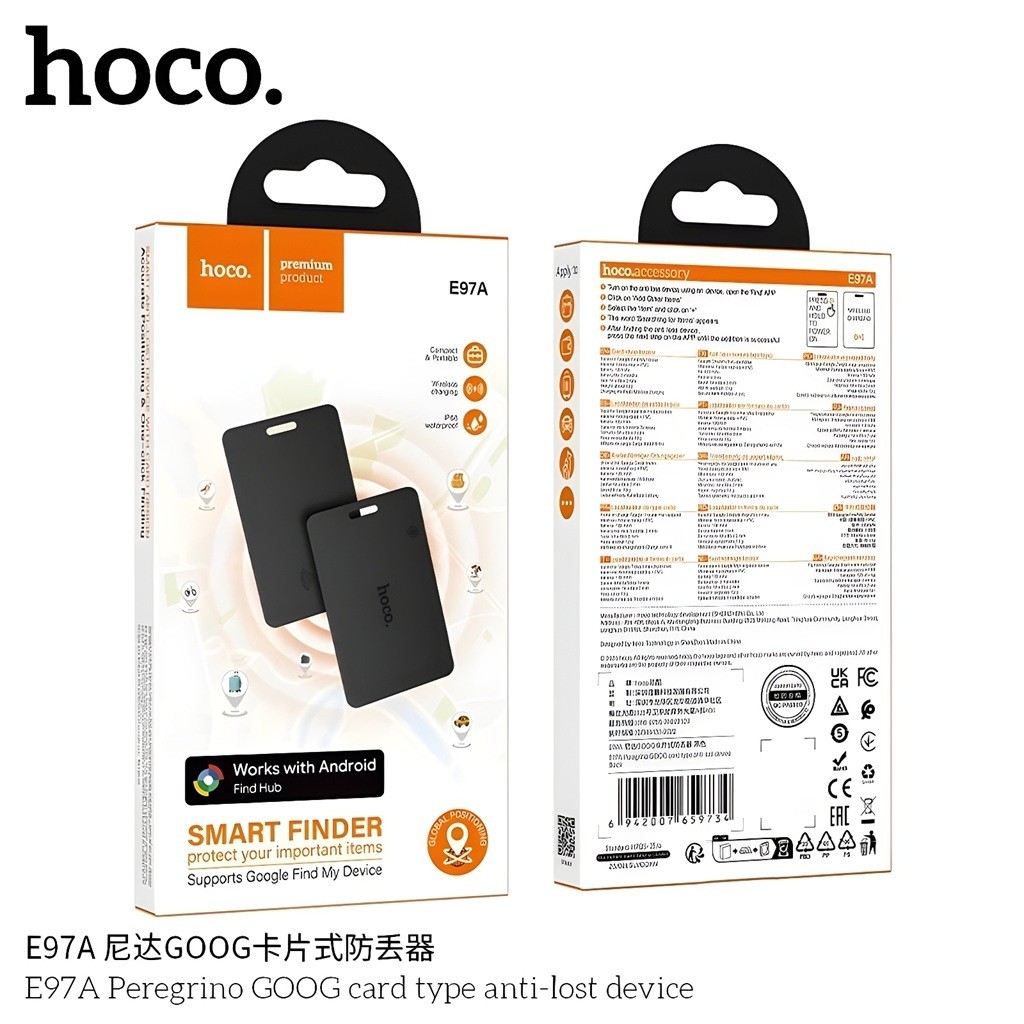 HOCO E97A GPS Tag อุปกรณ์ติดตามตำแหน่งจีพีเอส ค้นหาตำแหน่งสิ่งของ กันน้ำ IP68 รองรับเฉพาะ Android