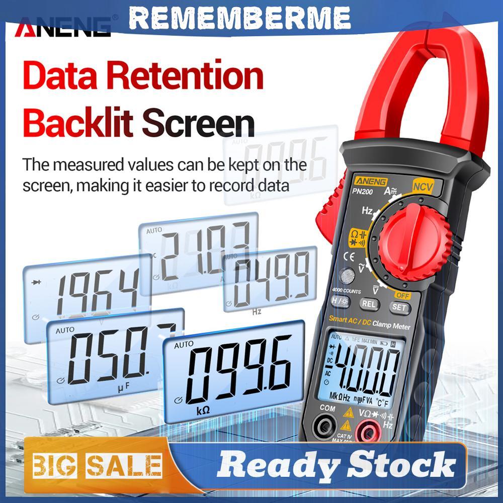 🚚สต็อกพร้อมในกรุงเทพ🚚แคลมป์มิเตอร์แบบดิจิตอล 4000 นับแอมป์มิเตอร์มัลติมิเตอร์ Hz Capacitance NCV Ohm