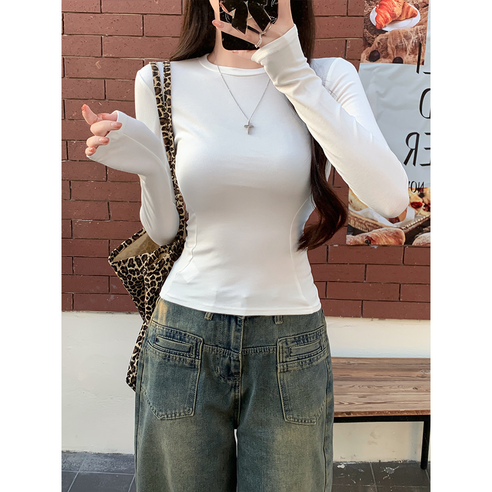 Moses Queen/Queen of Mercy เสื้อยืดคอกลมแขนยาวผ้าคอตตอนแท้สไตล์เกาหลี ทรงตรง สำห