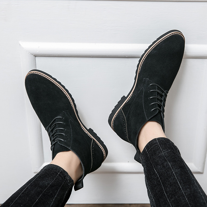 Martin Boots รองเท้าบูทหนังแท้ผู้ชาย สไตล์อังกฤษ High-top & Mid-top หนัง suede นุ่ม Frosted Chelsea