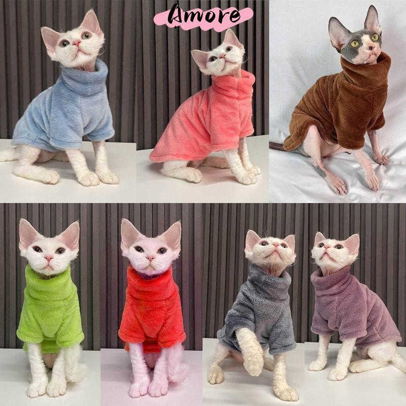 Amore Hairless Cat เสื้อกันหนาว sphynx Coat Warm Hairless Cat เสื้อผ้า Sphynx Cat Hoodie