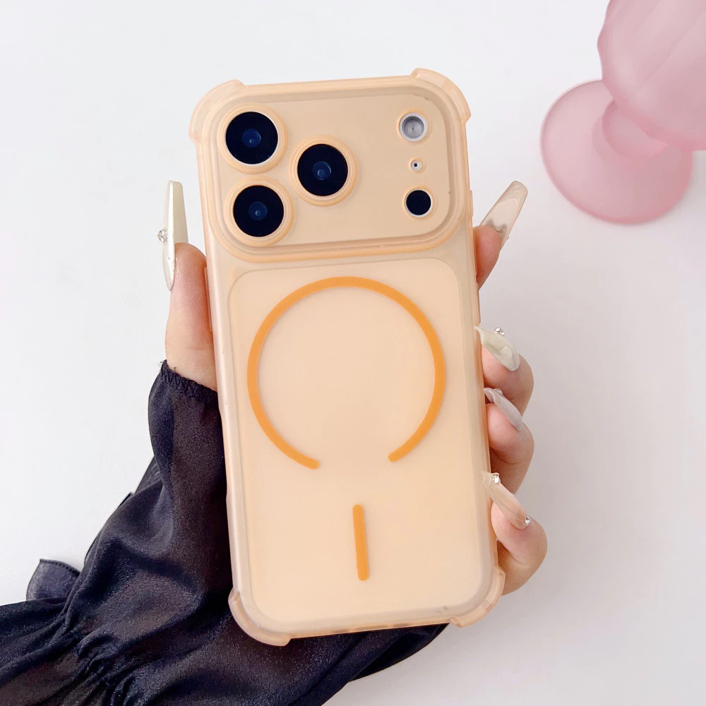 Soft TPU Matte สี่มุม Shock Proof เคสโทรศัพท์แม่เหล็กสําหรับ iPhone 17 16 15 14 Pro Promax 17 Air 16 15 Plus Non Yellowing