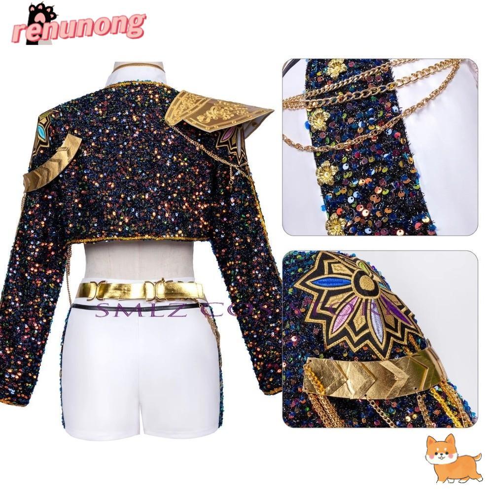 เครื่องแต่งกายคอสเพลย์Demon HunterและMira จากK-pop เหมาะสำหรับการเล่นบทบาทและแฟนคลับ