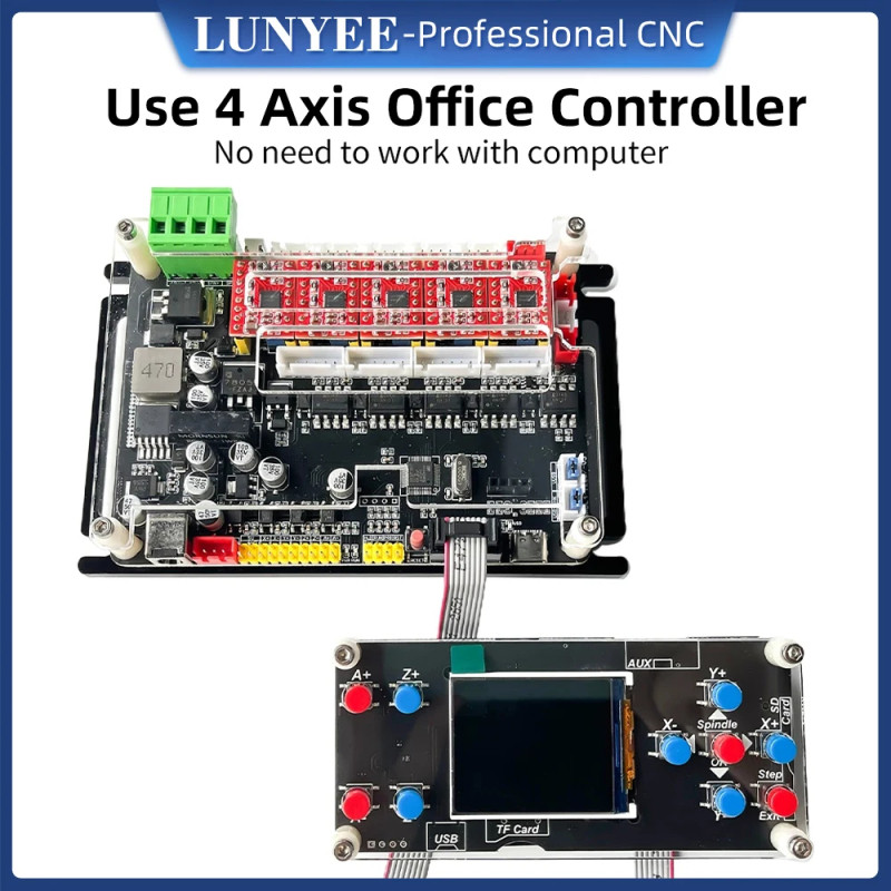LUNYEE CNC Controller Board GRBL ใหม่ GRBL 4 แกน Stepper มอเตอร์ควบคุม, Offline/300/500W แกน USB Dri