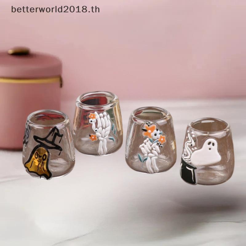 [bet] 1/12 ตุ๊กตาจําลองถ้วยแก้วใสรุ่นตุ๊กตามินิห้องครัวตกแต่งตุ๊กตาบ้านฮาโลวีนฉากอุปกรณ์ตกแต่ง [TH]