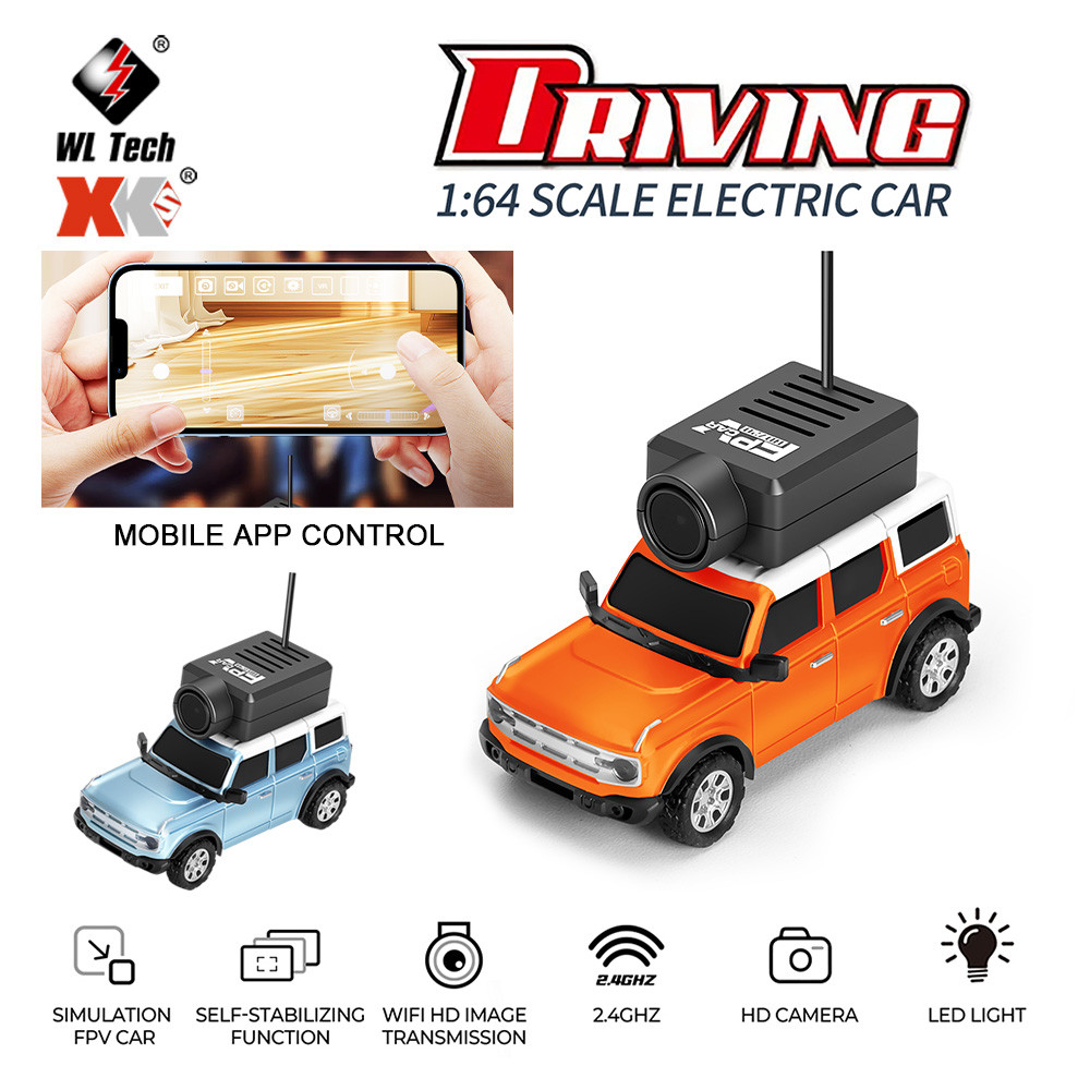 WLtoys RC Cars 1:64 Mini 6405 HD Camera RC Racing Car Toy 120° Wide Angle 2.4G 720P Single Antenna M