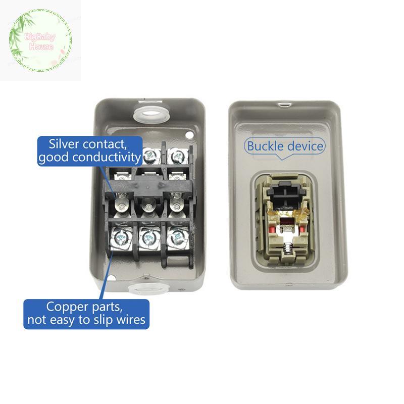 BigBabyHouse สวิตช์ปุ่มสตาร์ท AC380V สามเฟส BS211B BS216B BS230B มอเตอร์ควบคุม Start Stop Switch TH