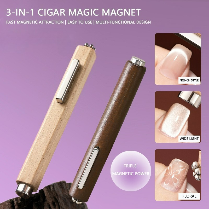แม่เหล็กซิการ์ 3 in 1 พร้อมส่ง แท่งแม่เหล็ก 2 ขนาด 1 ชิ้น แม่เหล็กตาแมว แม่เหล็กทาเล็บเจล