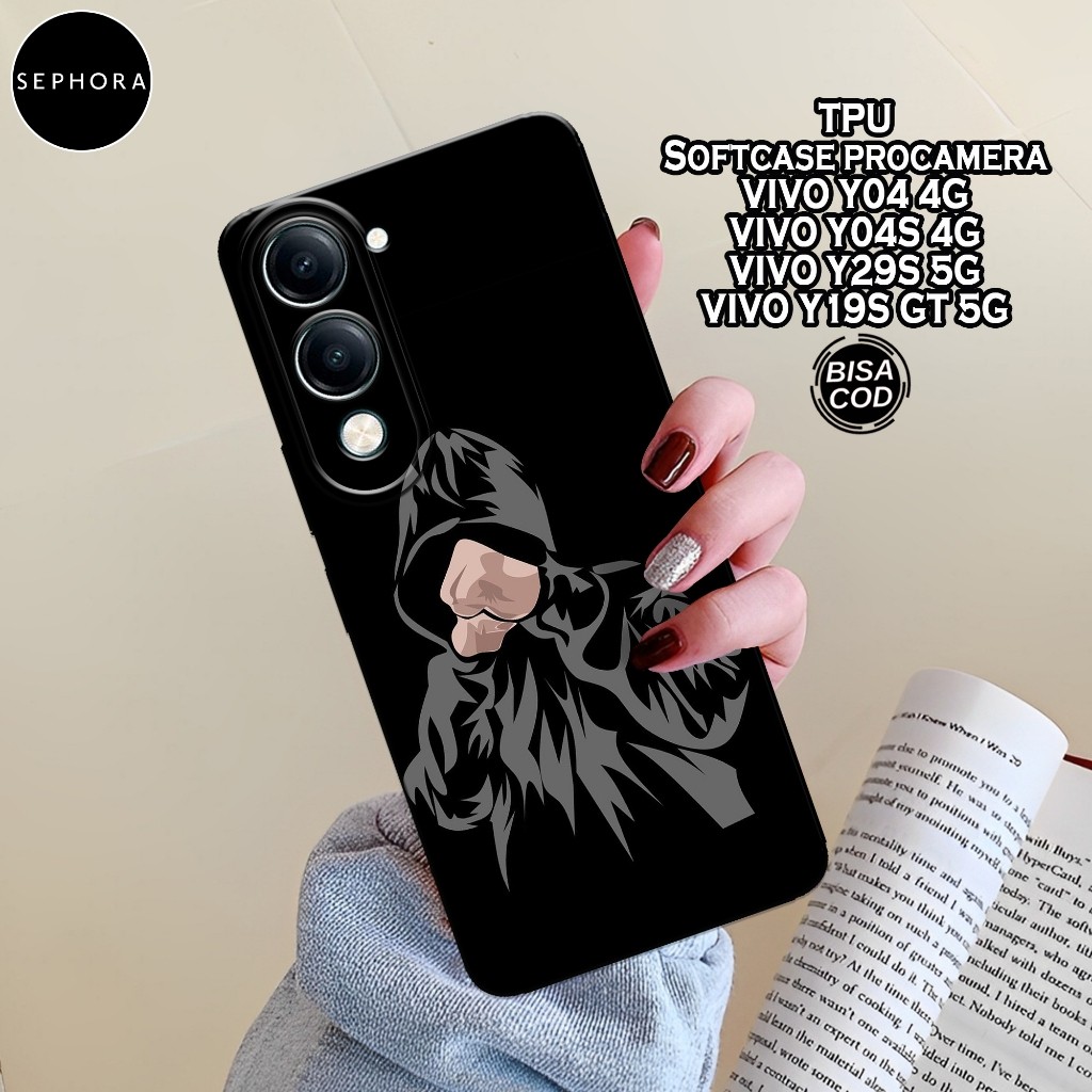 เคส HP VIVO Y04/Y04s/Y29s/Y19s GT - เคสแฟชั่นสีดํา - เคส VIVO Y04/Y04s/Y29s/Y19s GT Softcase - เคสกล