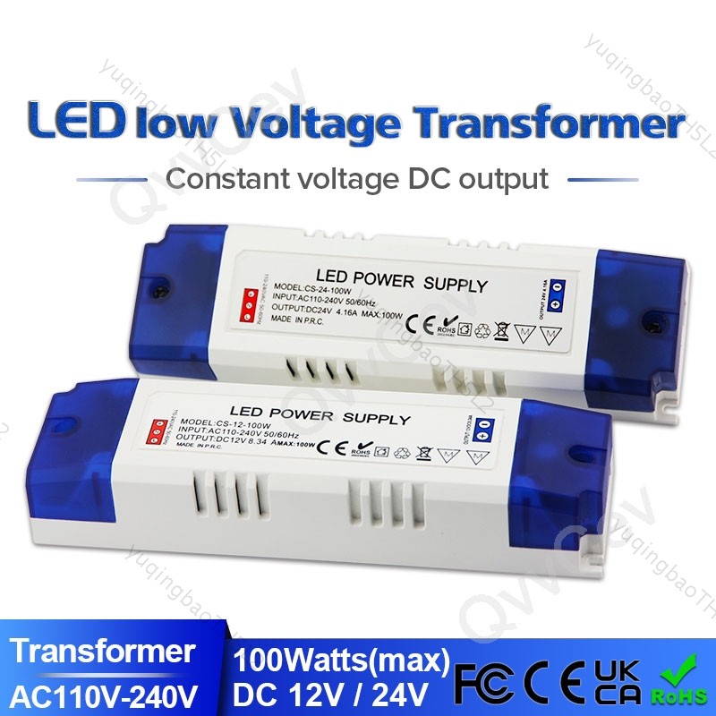1pcs 100W LED Driver Transformer 110-240VAC to DC 12V/24V 100W Switching Power Supply สําหรับไฟแถบ T