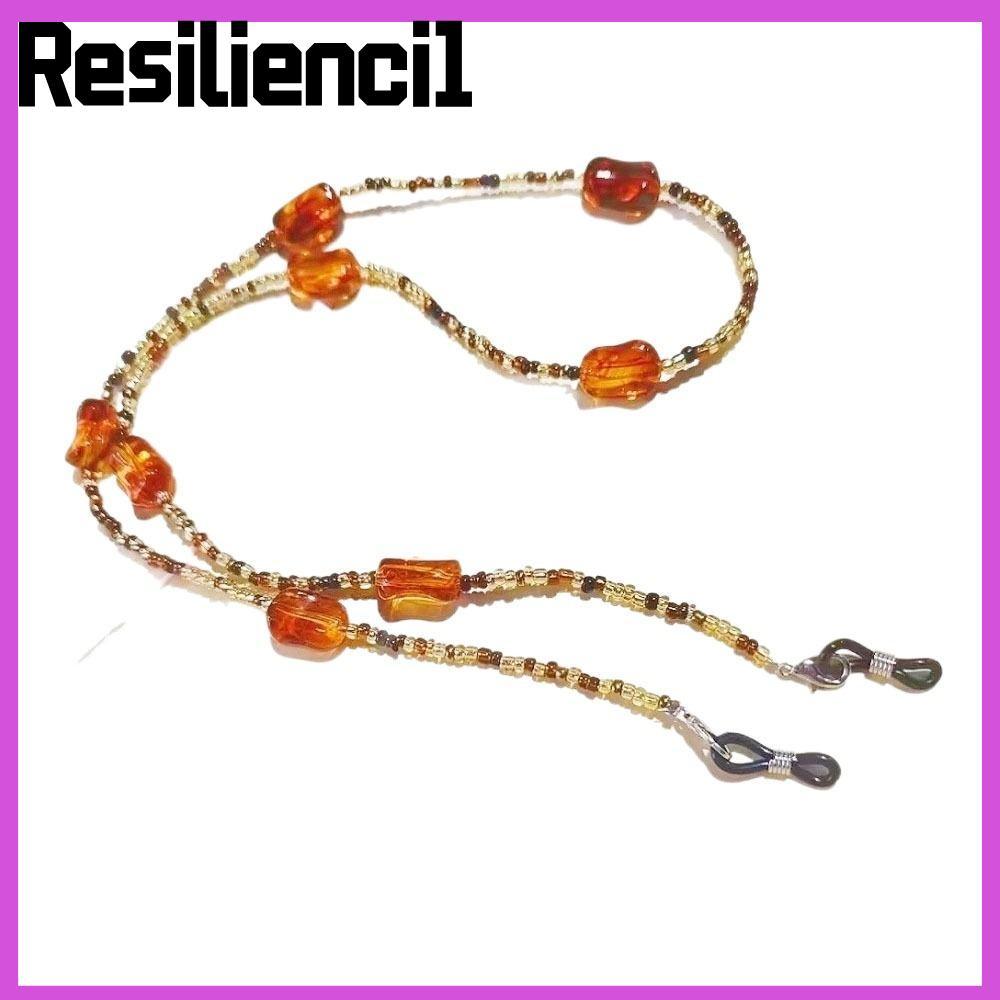 RESILIENCI1 แว่นตาแว่นตากันแดดโซ่, Retro แฟชั่น Amber แก้วแว่นตา, แว่นตา Retainer Anti Slip Anti Fal