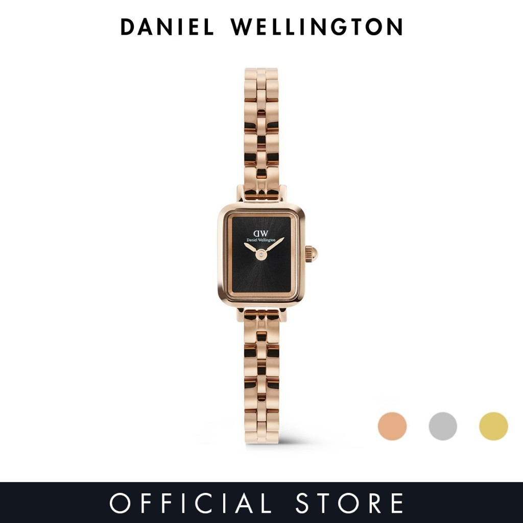 (ทักแชทรับโค้ด) (New Collection) Daniel Wellington Quadro Mini Arch 3-Link Onyx Sunray Rose Gold/Silver  นาฬิกา ผู้หญิง