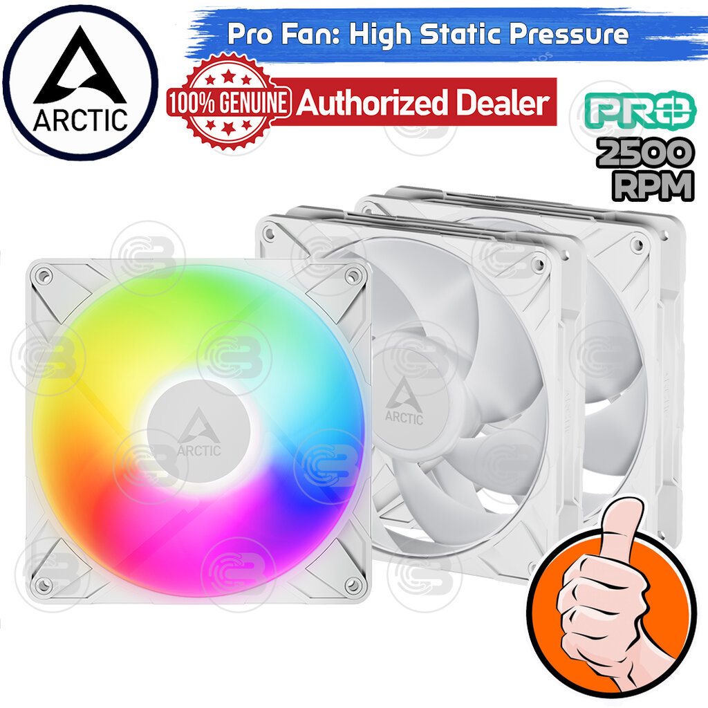 [CoolBlasterThai] ARCTIC P14 PRO A-RGB White (size 140 mm.) X3 Value Pack PC Fan Case ประกัน 6 ปี