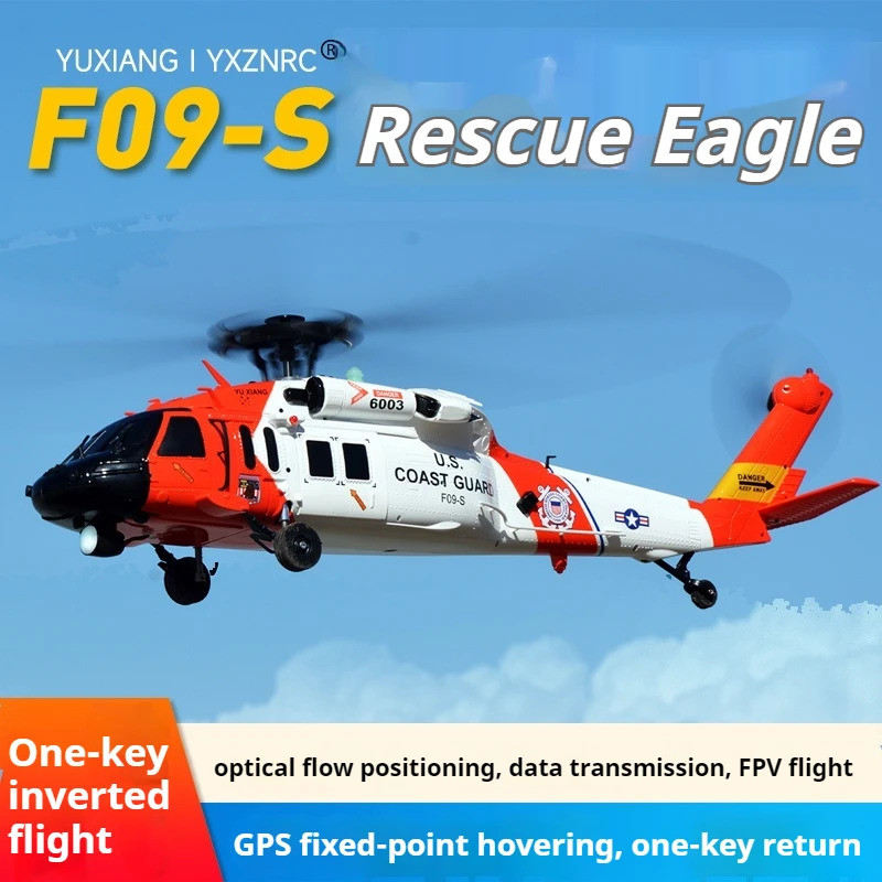 เครื่องบินสมาร์ท Gps Black Hawk Uh60 Rc เฮลิคอปเตอร์, มอเตอร์ไร้แปรงถ่านคู่, ตําแหน่ง Gps, ของขวัญจํ