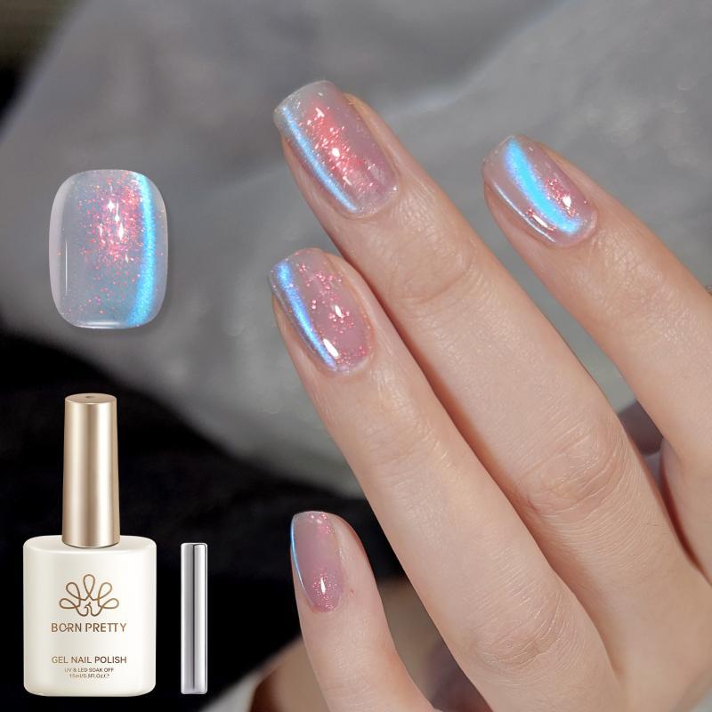 BORN PRETTY 15ml Arctic Blue สี Magnetic Gel Polish Aurora สีม่วง ultra Shine Soak Off UV เจลเล็บเคลือบเงา
