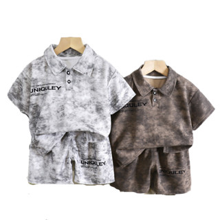 ชุดเสื้อโปโลเด็ก ชุดเด็กผู้ชายหล่อๆ เสือแขเสือแขนสัน และกางเ…