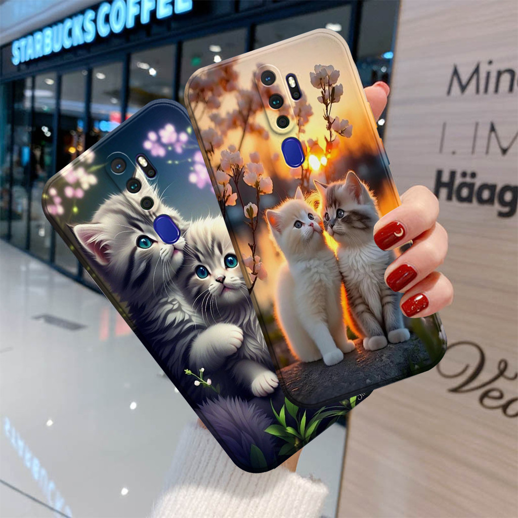 Casing Oppo A5 A9 2020 Silicone Pro Camera Cat Motif Camera Protector