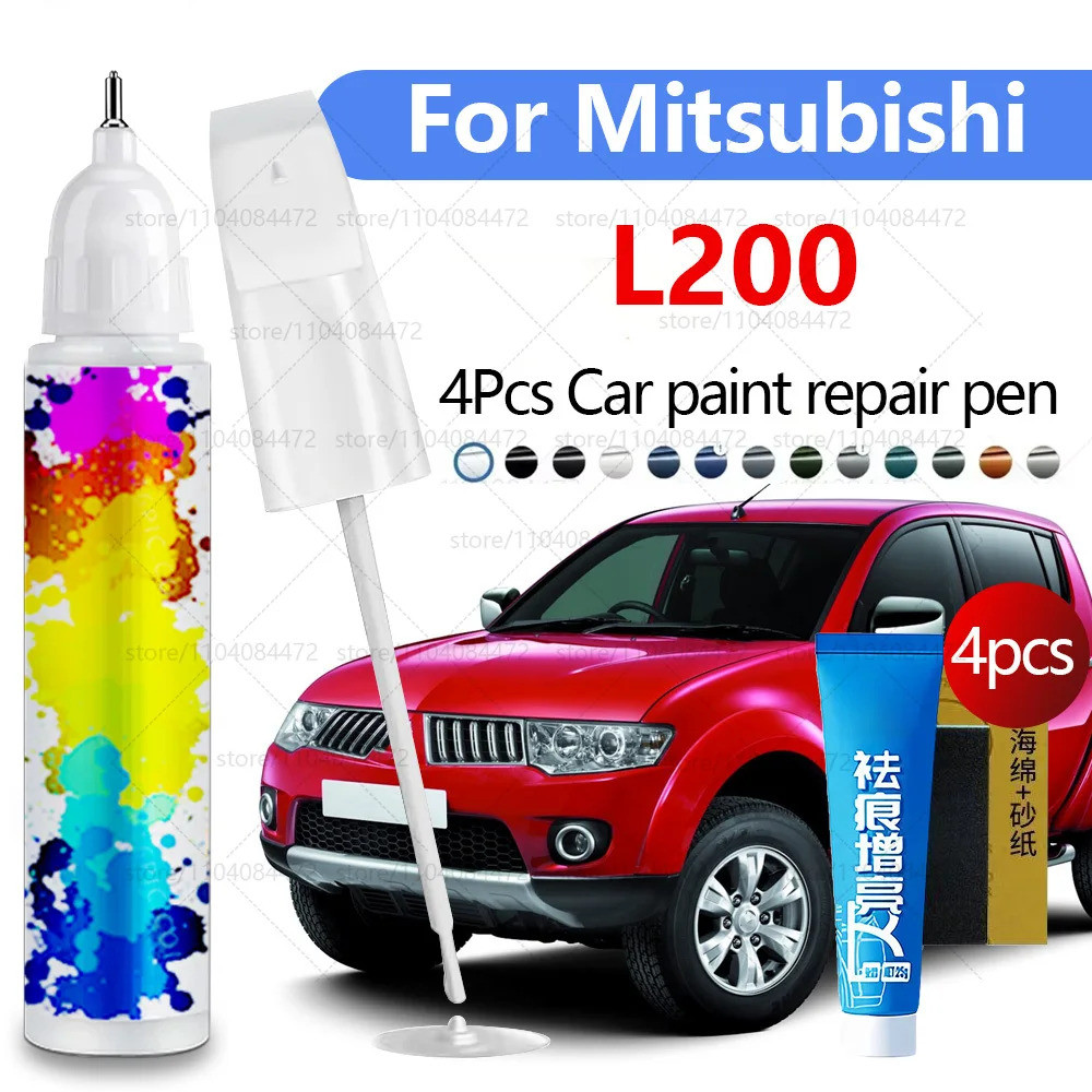 ปากกาซ่อมสีรถสําหรับ 1978-2025 Mitsubishi L200 อุปกรณ์ซ่อมรอยขีดข่วนสี 4 ชิ้นสีเขียว G70 สีดํา X47 ส