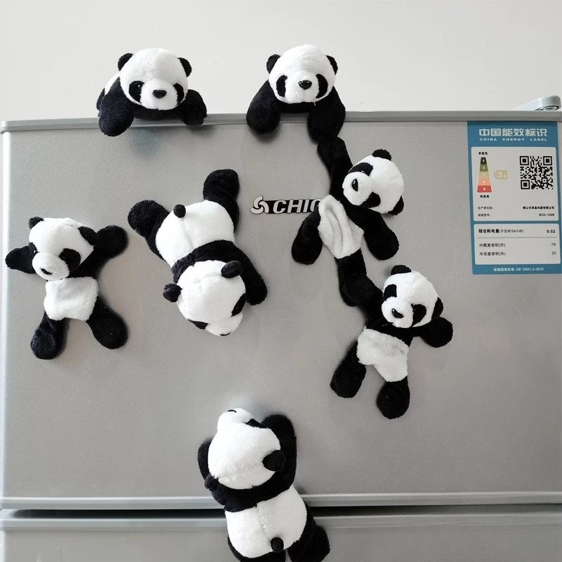 1ชิ้นแพนด้าตุ๊กตาสัตว์แม่เหล็กติดตู้เย็นออกแบบน่ารักติดง่ายสติกเกอร์ตู้เย็นมัลติฟังก์ชั่แม่เหล็กที่แข็งแกร่งตู้เย็นแม่เหล็ก