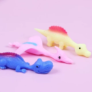 Jenniferae 10 ชิ้น TPR ไดโนเสาร์นิ้วมือ Slingshots ของเล่นสําหรับออทิสติกเด็ก Family Party Supply