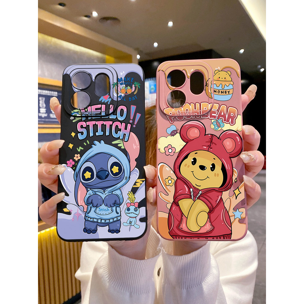 เข้ากันได้กับ iTel S25 Ultra A80 A70 Tecno Camon 40 Pro 4G Pooh Bear Stitch Case TY Cover
