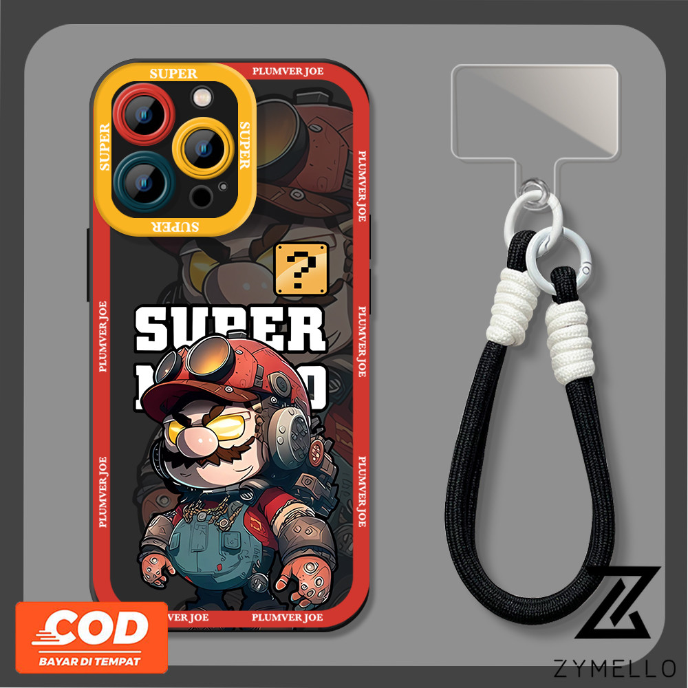 SAMSUNG สําหรับSamsung A17 A07 A06 A55 A56 A36 A12 A15 A05S S24FE S25FE Mechanical Waterway MarioกันกระแทกTPUเคสโทรศัพท์