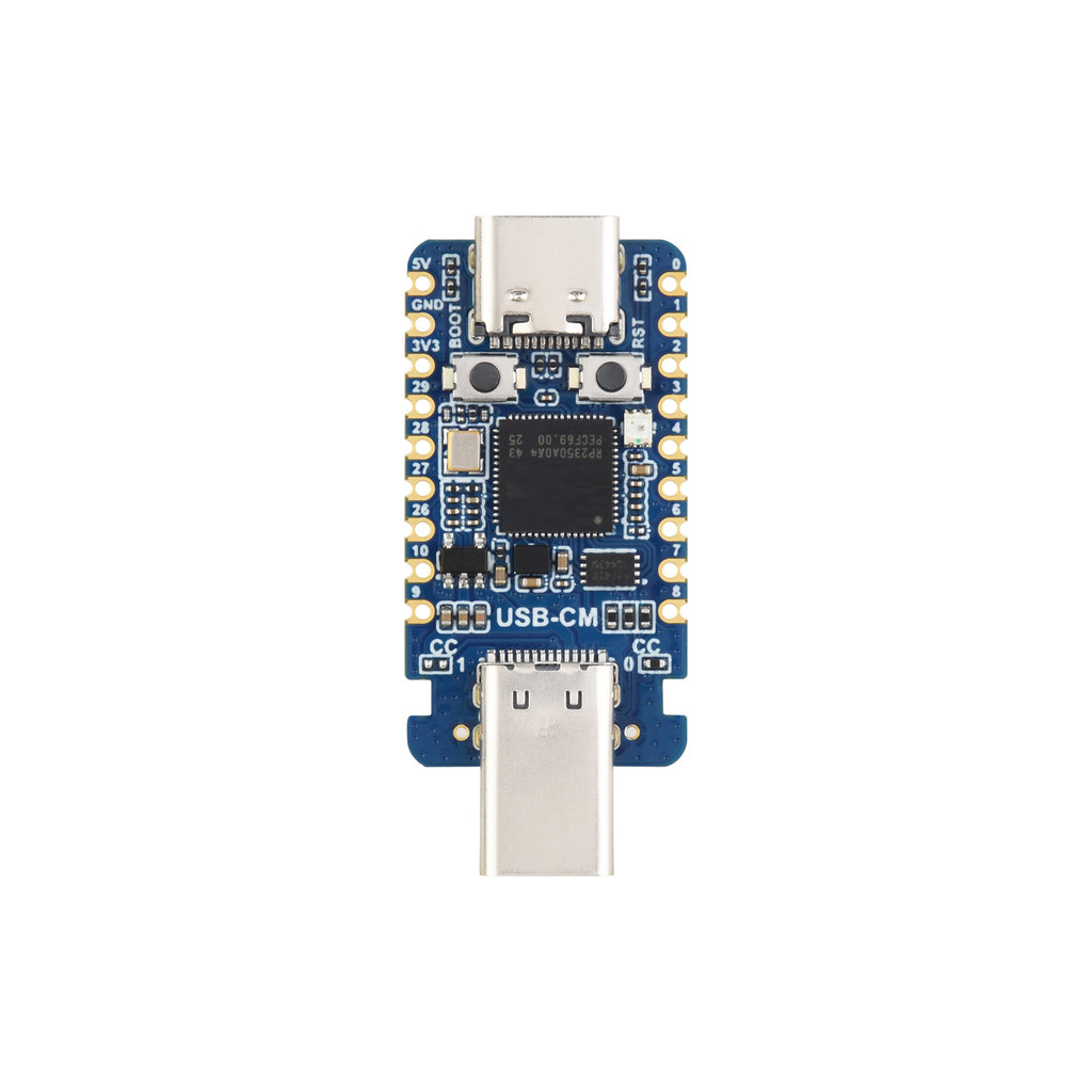 Pcbfun RP2350-USB-A ฐานบอร์ดพัฒนาขนาดเล็กบน Raspberry Pi RP2350A พร้อมอินเทอร์เฟซ Type C