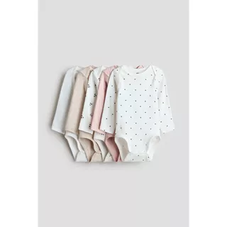 H&M(เอชแอนด์เอ็ม) ชุดบอดี้สูทคอซอง 5 ชิ้น เด็กทารก 1348769_1