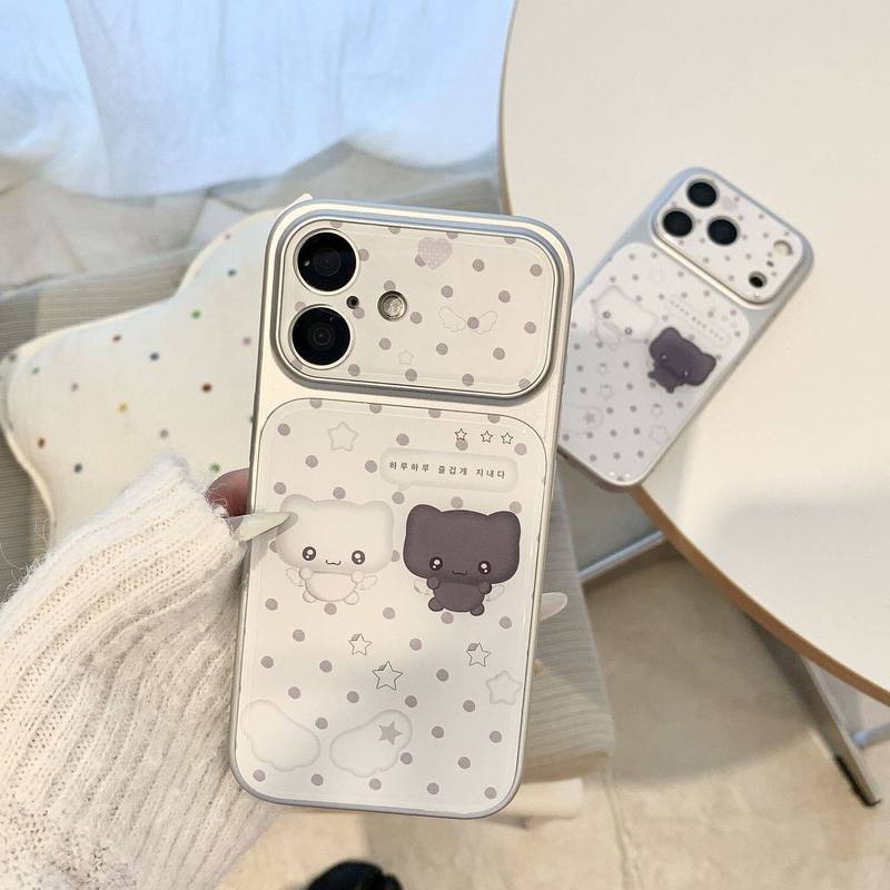 Black White Cat iPhone14/17promax Phone Case Protective Case/gret