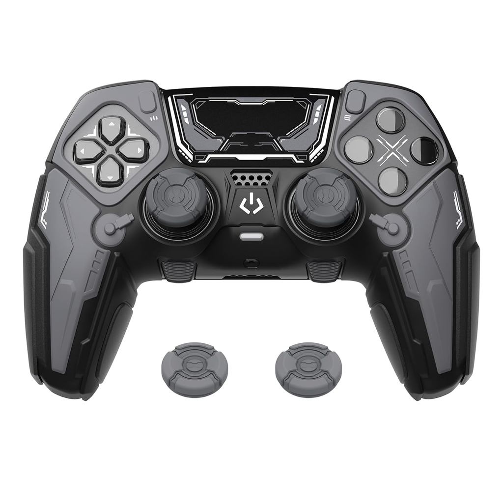 PS5 Edge Controller ปลอกซิลิโคนผิว - Stellar Mecha Anti-Slip Grip Protector สําหรับ PS5 Edge Controller พร้อมหมวกจอยสติ๊กและสติกเกอร์, เคสกันกระแทก