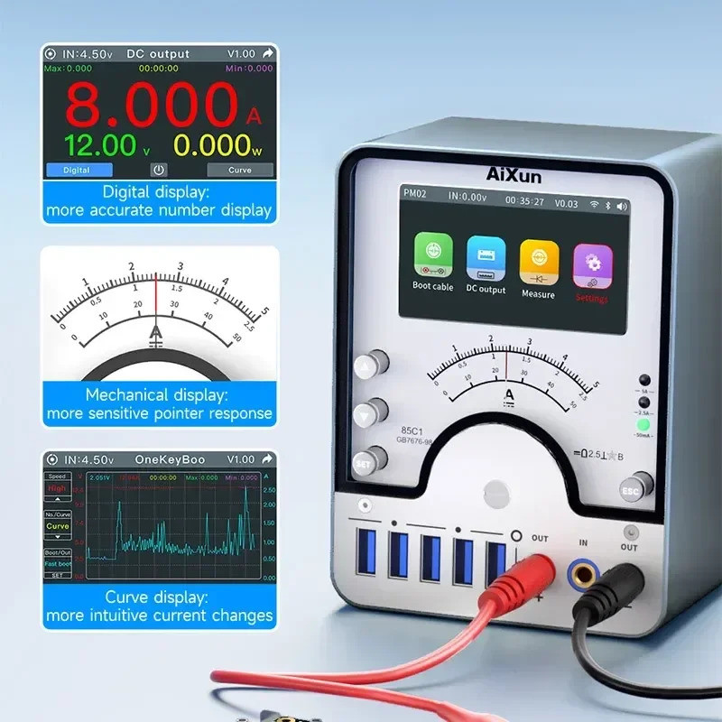 ส่วนลดขายร้อน AiXun PM02 อัจฉริยะ DC Power Supply Partner 5G Dual-mode WiFi + โมดูลบลูทูธ One-key Bo