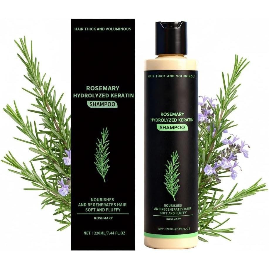 220ml/7.4fl.ozOrganicRosemaryHairGrowthShampoo,RosemaryShampoowithHeakorKeratin-LookingShampoosforWo