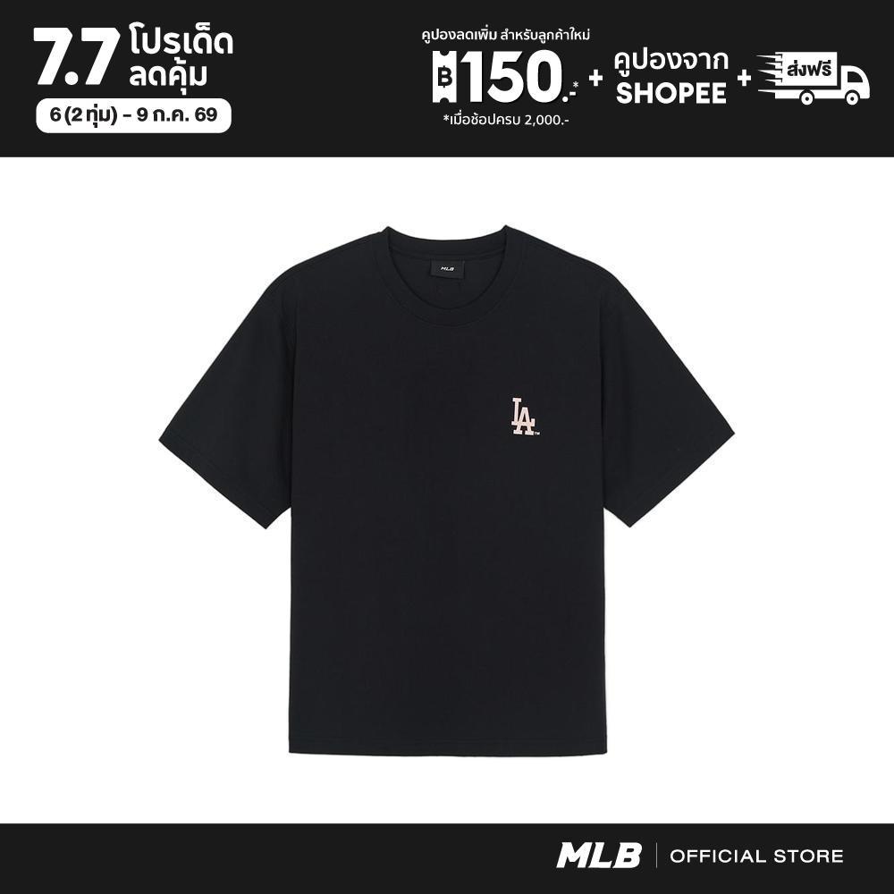 MLB เสื้อยืด ยูนิเซ็กซ์ Basic Color Lettering Back Graphic Over Fit T-Shirts รุ่น 3ATSB6363 07BKS สีดำ