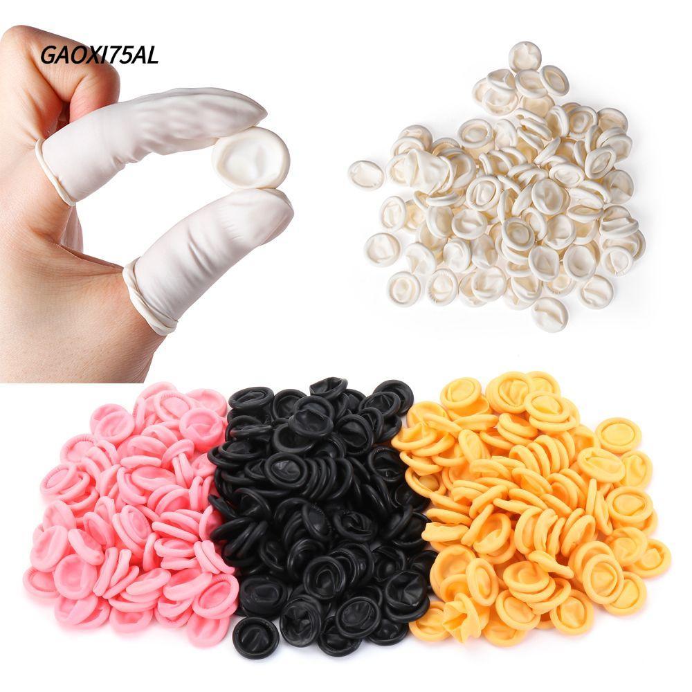GAOXI75AL 100/300PCS ถุงมือป้องกันปลายนิ้วลื่น Latex ฝาครอบนิ้วแบบใช้แล้วทิ้ง