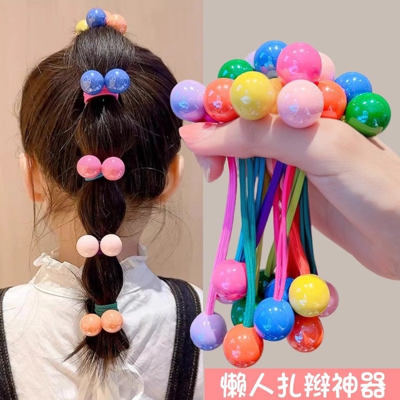 แถบคาดศีรษะเด็ก โดปามีน ผมยืดหยุ่นสูงผูกสาวไม่เจ็บผมยางรัดสาวบอลเชือกผมผ้าโพกศีรษะ