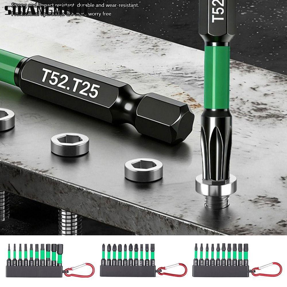 SIJIANGMOLD 10PCS Impact Bit, S2 Alloy Magnetic ไขควง Bit, ชุด Bit Impact High Hardness Power Bit งา