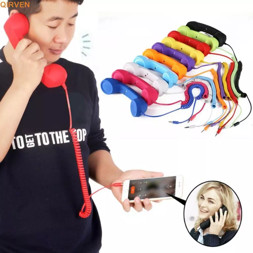 QIRVEN โทรศัพท์ Handset, Call Receiver มัลติฟังก์ชั่น Retro โทรศัพท์ Handset, คลาสสิก 3.5 มม.Comfort ป้องกันรังสีหูฟังแบบมีสาย Home Office