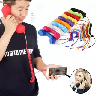 QIRVEN โทรศัพท์ Handset, Call Receiver มัลติฟังก์ชั่น Retro โทรศัพท์ Handset, คลาสสิก 3.5 มม.Comfort ป้องกันรังสีหูฟังแบบมีสาย Home Office