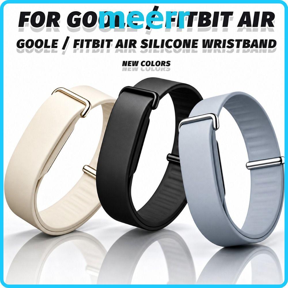 MEERR Sport Band, สายรัดซิลิโคนออกกําลังกายแบบปรับได้, สายรัดข้อมือเปลี่ยนแบบนุ่มดีไซน์ห่วงสําหรับ Google Fitbit Air สําหรับผู้ชายผู้หญิง
