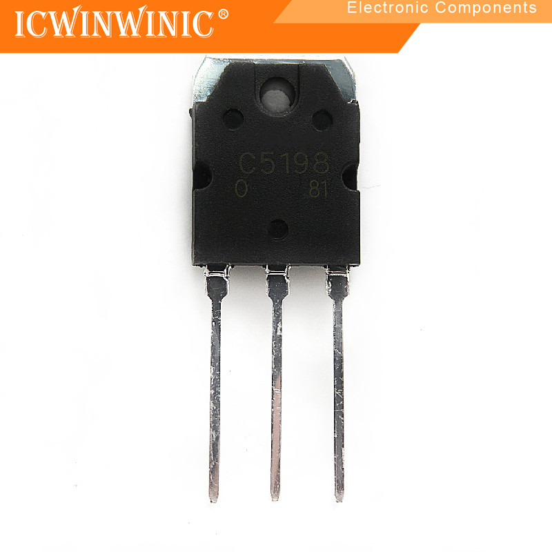 5 ชิ้น 2SC5198 C5198 TO-3P ส่วนประกอบอิเล็กทรอนิกส์